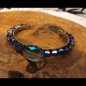 Glass crystal cuff bracelet‎